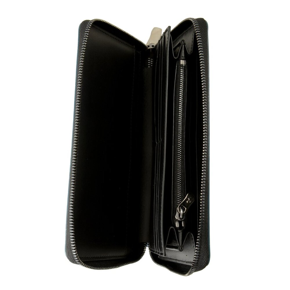 Scuderia Ferrari Hypersonic Blue Patent Leather Zip-Around Continental Wallet - Picture 5 of 7